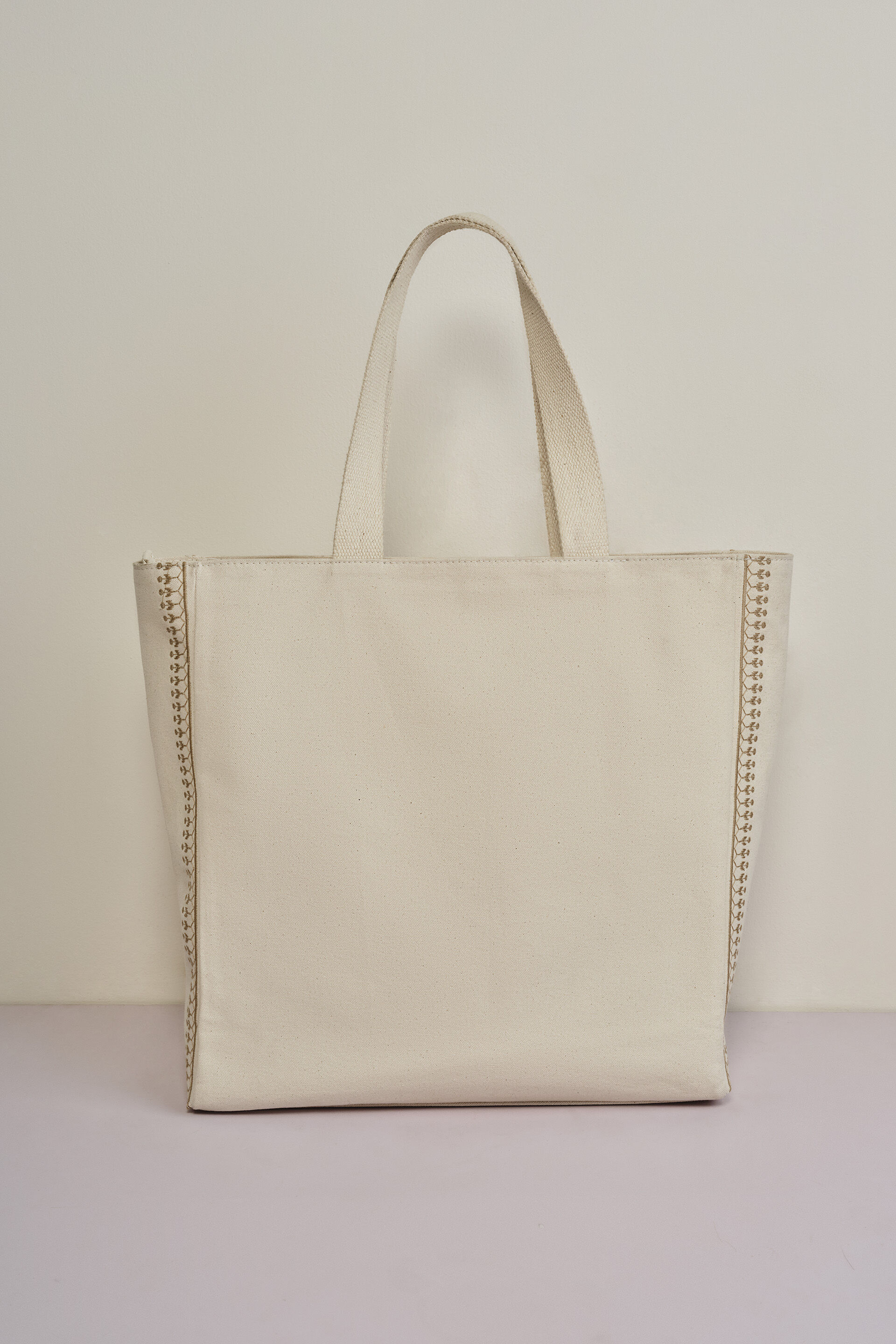 Natural Printed Jhola Bag, , image 2